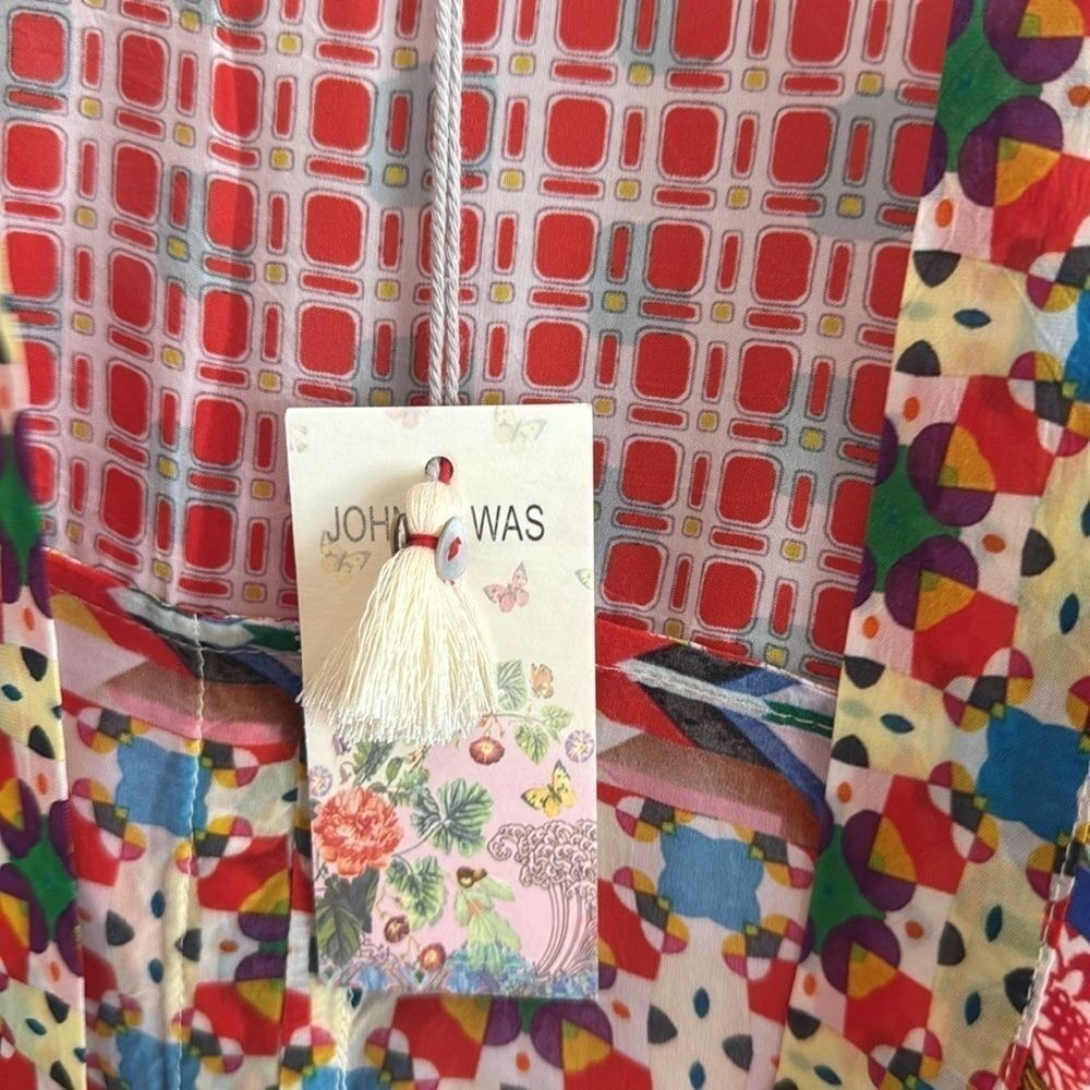 Johnny Was Kimono Red Mixed Print XL - Picture 7 of 9